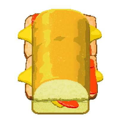 Burger A basic hamburger with ketchup and meat.