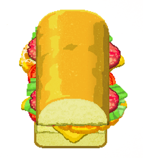 Burger A basic hamburger with ketchup and meat.