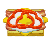 Burger A basic hamburger with ketchup and meat.
