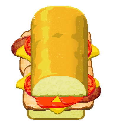 Burger A basic hamburger with ketchup and meat.